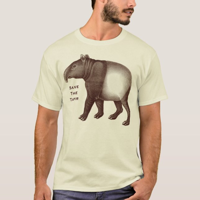 Camiseta Tapir Malaio - Salve o Tapir, eu adoro Tapirs (Frente)