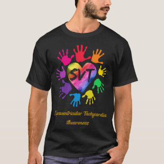 Camiseta Taquicardia supraventricular Mãos de consciência