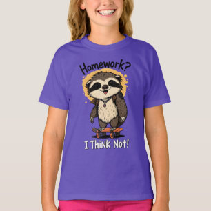 Camiseta Tarefa de Casa Eu Não Acho Legal Preguiça Skate