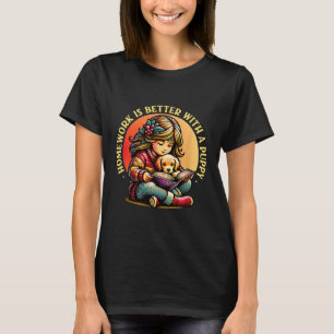 Camiseta Tarefas de Casa São Melhores Com um Cachorrinho Ad