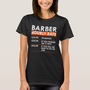 Camiseta Tarifa Horária de Barbeiro Cabeleireiro Corte de C