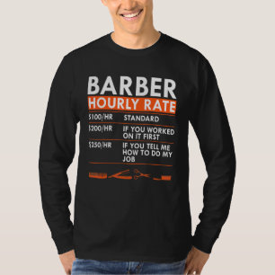 Camiseta Tarifa Horária de Barbeiro Cabeleireiro de Corte d