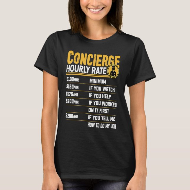Camiseta Tarifa por Hora do Serviço de Concierge (Frente)