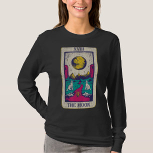 Camiseta Tarot Card A Lua Xviii Oculta A Lua Do Lobo Vintag
