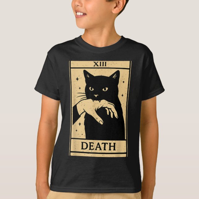 Camiseta Tarot Card Black Cat Occult Witchy Black Cat Tarot (Frente)