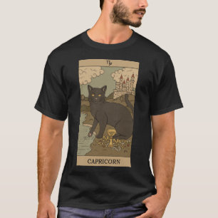 Camiseta Tarot Card Cat Capricórnio Zodiac Horoscope Dezemb
