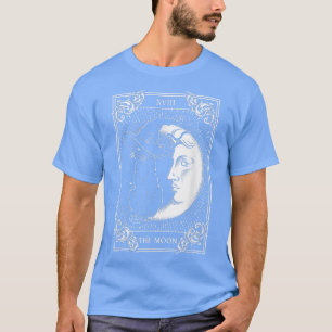 Camiseta Tarot Card Crescent Moon And Cat Graphic