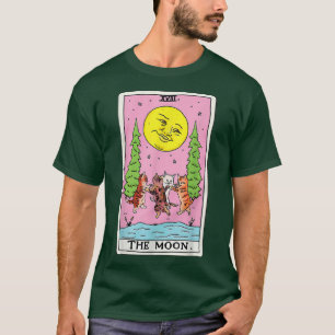 Camiseta Tarot Card Crescent Moon And Cat Squad Graphic