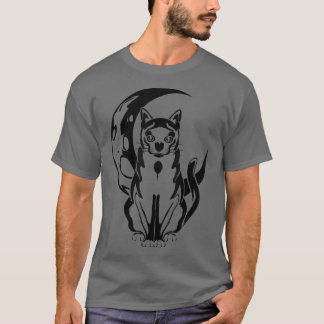 Camiseta Tarot Card Crescent Moon And Mystical Cat Hallowee