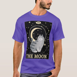 Camiseta Tarot Card Crescent Moon E Cat Graphic Astrology