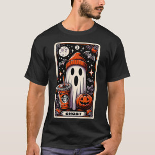 Camiseta Tarot Card Cute Ghost Spooky Season Jack O Lantern