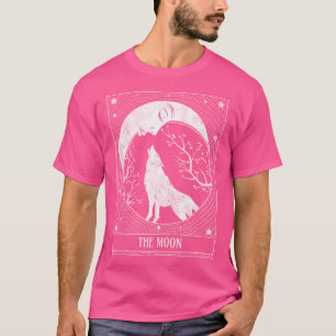 Camiseta Tarot Card Distante Crescent Moon E Wolf