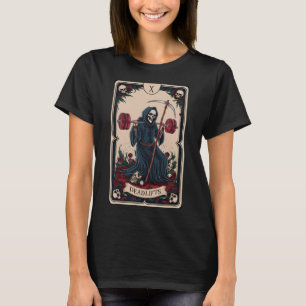 Camiseta Tarot Card Grim Reaper Deadlifers Workout Gym Ocru