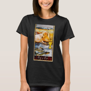 Camiseta Tarot Card King of Cups and Dog Cosmic Graphic Dog