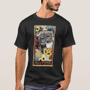 Camiseta Tarot Card King of Pentáculos and Dog Cosmic Graph