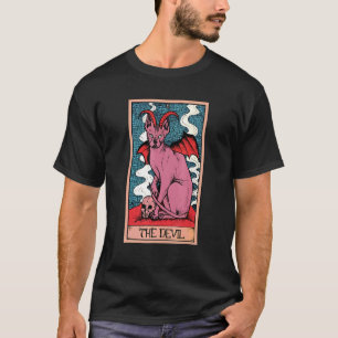 Camiseta Tarot Card O Gato Demônio E Sphynx Oculta Graphi