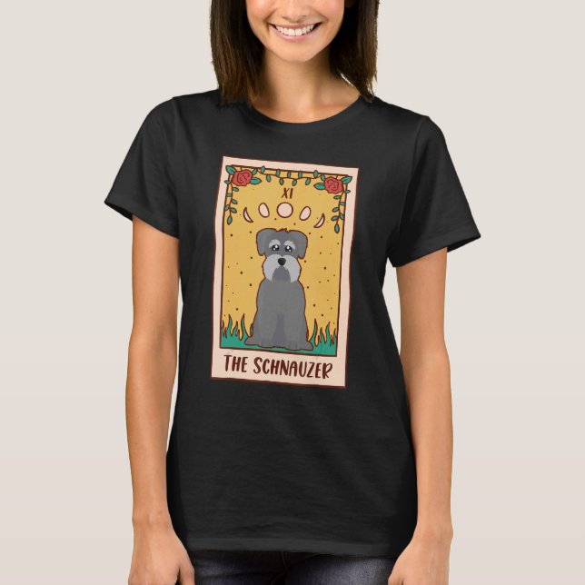 Camiseta Tarot Card Occulus Magic Occultism Dog Schnauzer (Frente)