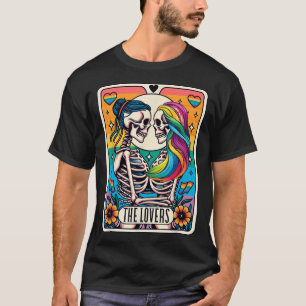 Camiseta Tarot Card Os Amantes Rainbow Beijando Lésbica