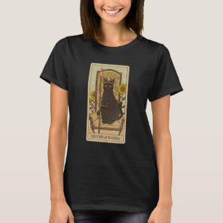Camiseta Tarot Card Queen Of Wands And Cat Cosmic Graphic C