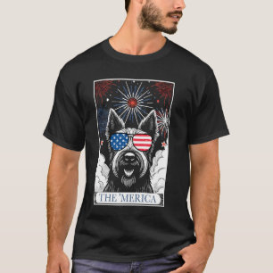 Camiseta Tarot Card Scottish Terrier 4 de julho América dos