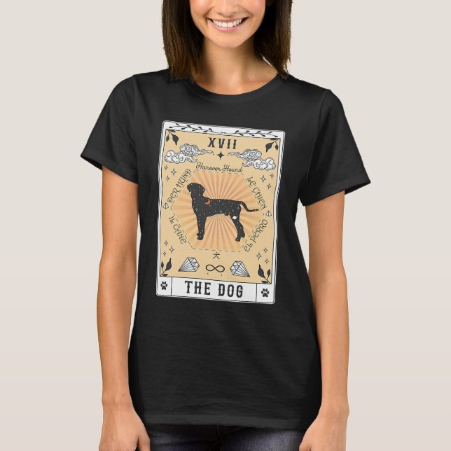 Camiseta Tarot Card The Dog Hanover Hound Celestial G (Frente)
