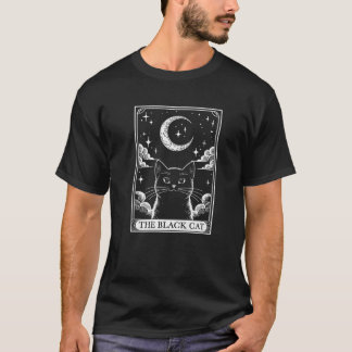 Camiseta Tarot Card Vintcent Moon Black Cat Mãe Cat