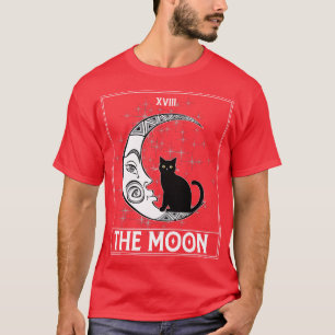 Camiseta Tarot d Crescent Moon e Black Cat Cosmic Graphic