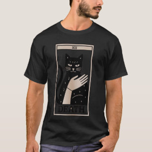 Camiseta Tarot de Gato Preto Bruxo Morte Amante de Gato Mac