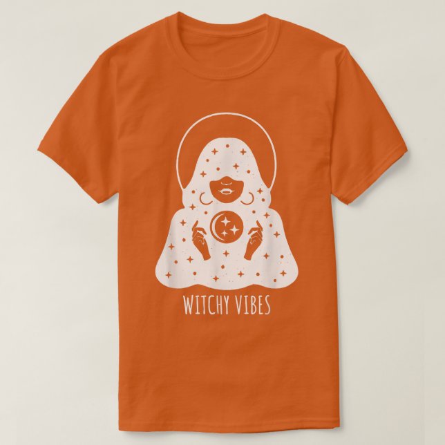 Camiseta Tarot Reader Witchy Vibes Spooky Halloween Graphic (Frente do Design)