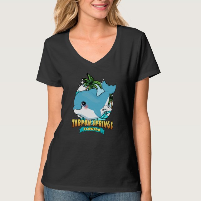 Camiseta TARPON SPRINGS FLORIDA Cute Baby Dolphin Beach Sou (Frente)