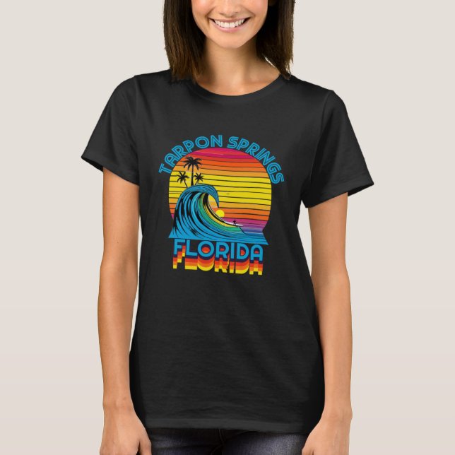 Camiseta Tarpon Springs Florida Retro Throwback Surf & Beac (Frente)