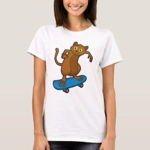 Camiseta Tarsier como skater com skate