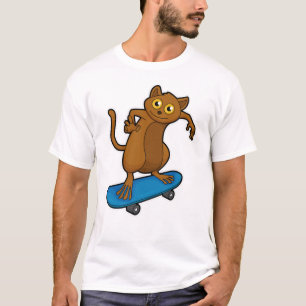 Camiseta Tarsier como skater com skate