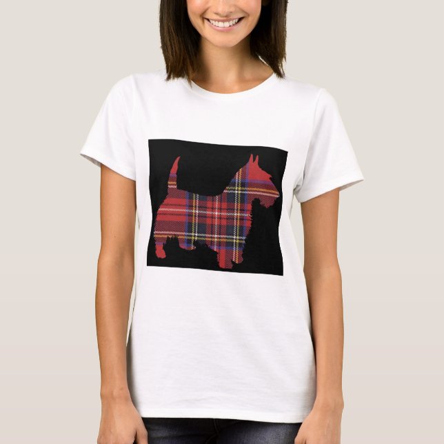 Camiseta Tartan do cão do Scottie (Frente)