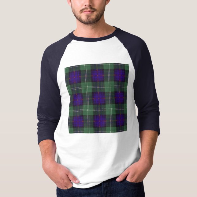 Camiseta Tartan do Scottish da xadrez do clã de Sutherland (Frente)