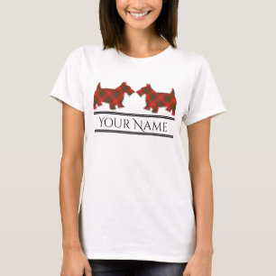 Camiseta Tartan dos Cães Scottie do Clã Escocês Bruce