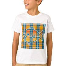 Tartan fish T-shirt