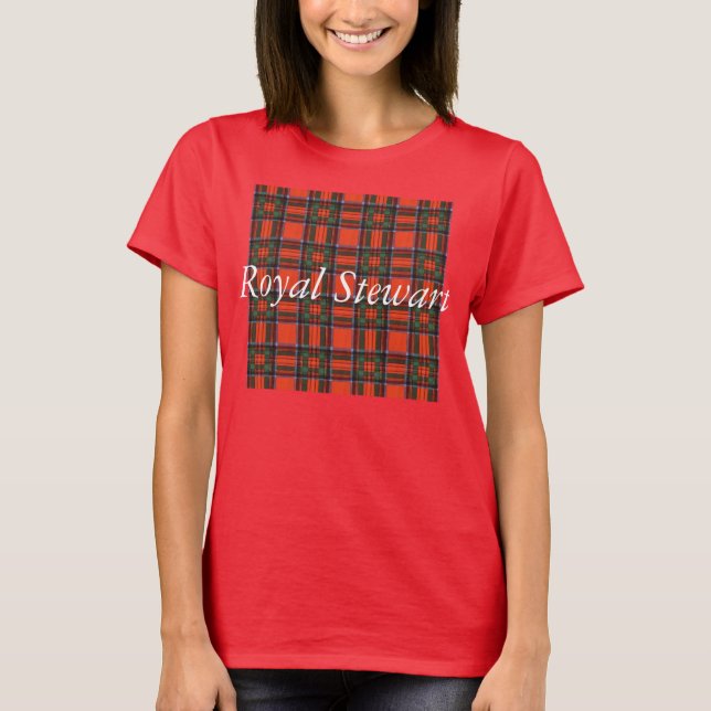 Camiseta Tartan real do Scottish da xadrez do clã de (Frente)