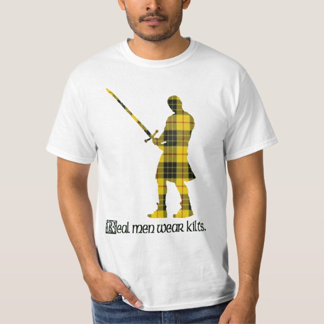 Camiseta Tartan real do Scottish de MacLeod dos Kilts do (Frente)