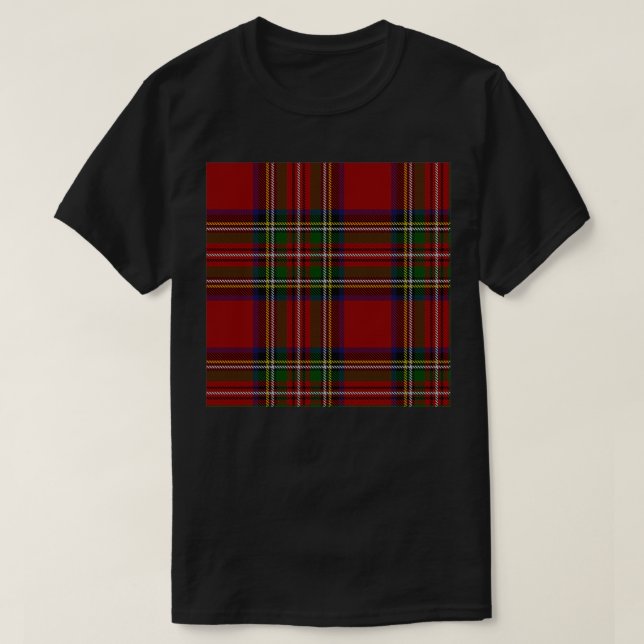 Camiseta TARTAN SCOTTISH Stewart Royal XADREZ CHECK DESIGN  (Frente do Design)