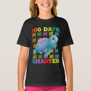 Camiseta Tartaruga 100 Dias Mais Inteligente 100º Dia de Es