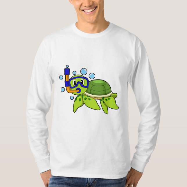 Camiseta Tartaruga a mergulhar com Snorkel (Frente)