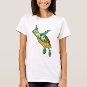 Camiseta Tartaruga a mergulhar com Snorkel