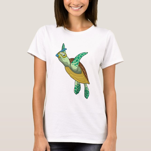 Camiseta Tartaruga a mergulhar com Snorkel (Frente)