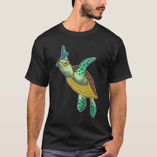 Camiseta Tartaruga a mergulhar com Snorkel (Frente)