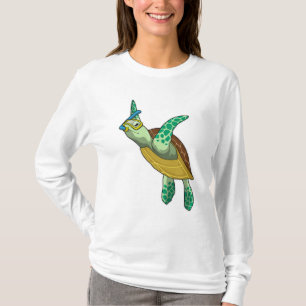 Camiseta Tartaruga a mergulhar com Snorkel