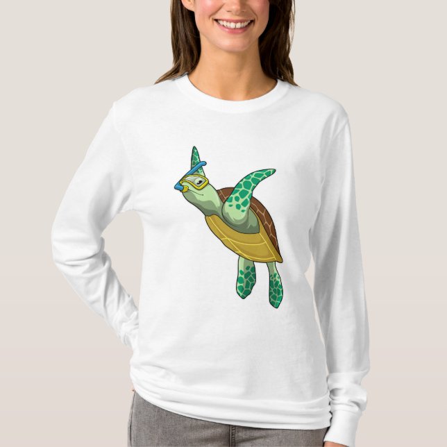 Camiseta Tartaruga a mergulhar com Snorkel (Frente)