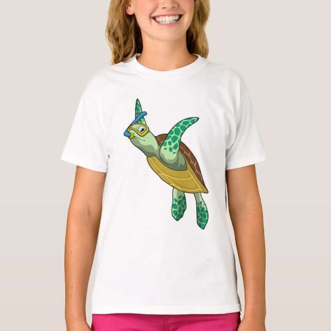 Camiseta Tartaruga a mergulhar com Snorkel (Frente)