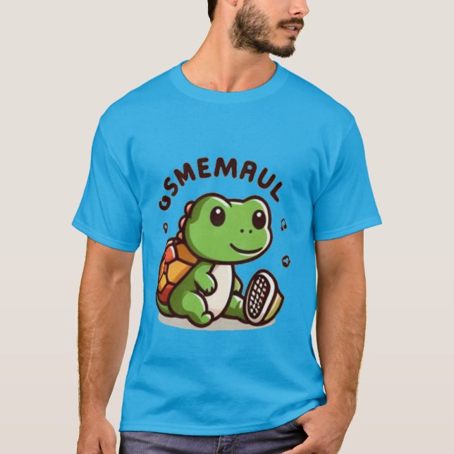 Camiseta Tartaruga Adorável com Letra OSMEMAUL (Frente)