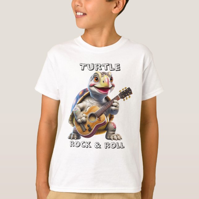 Camiseta Tartaruga Animal Desenho Rock and Roll (Frente)